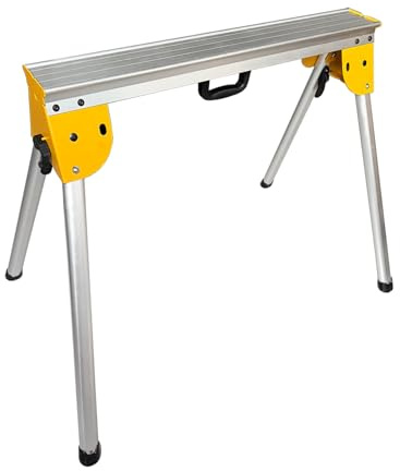 Gabasinover Silver Heavy Duty Miter Saw Stand Compatible with DW7231 miter saw mounting brackets allowing use as a tool stand