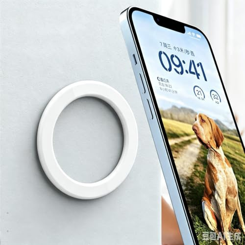 XiXiYang Magnetic Wall Mount Sticker Phone Ring Holder, Mag-Safe Wall Sticker, Magnetic Ring Holder with Self-Adhesive Adhesive, Compatible with iPhone 12/13/14/15 Series Case (white)