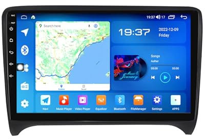 HYSHAOLE Android 11 Doppio Din Touch Screen Autoradio Ricevitore GPS Satellitare Navigatore per Audi TT MK2 2006-2012 Lettore Multimediale da 9'' Supporta WIFI Bluetooth Mirror Link TPMS CarPlay Coma