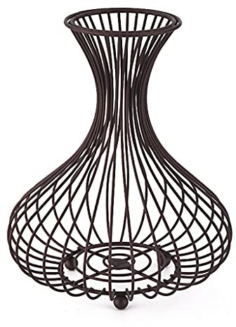 LLINthy Soporte de metal para almacenamiento de corcho de vino, tapón de botella, cesta de hierro, estante de exhibición de corchos de vino, coleccionista, jaula de champán