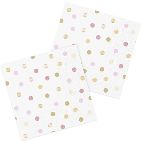 Servietten 50 Stück Papierservietten 33 x 33 cm Gepunktet Bunt für Geburtstag Kindergeburtstag Party
