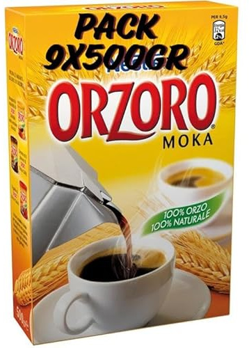 Orzo Orzoro Moka 100% Orzo, 100% Naturale, Pack 9 x 500 Gr