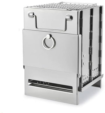 Rocket Stove Poêle à bois pour camping – Réchaud de cuisine d'extérieur avec bouilloire et sac de rangement pour barbecue dans le jardin et feux de camp