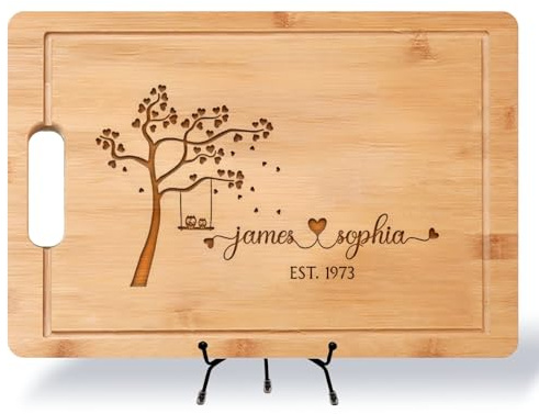 Tabla de cortar personalizada para parejas, tabla de embutidos y quesos personalizada, ideal para bodas, aniversarios, despedidas de soltera, Navidad, regalo de inauguración de la casa