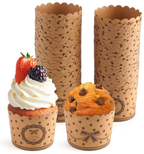 50 Pezzi Pirottini per Muffin Carta, 7x6x5.5cm Impermeabile Pirottino Carta