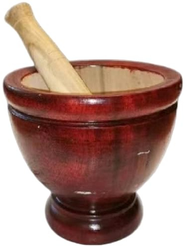 Mortier et pilon en bois, ensemble de mortier et pilon en bois Natrua manuel sûr de 6 pouces, outil cuisine thaïlandais pour broyer la salade papaye à l'ail aux herbes, ensemble