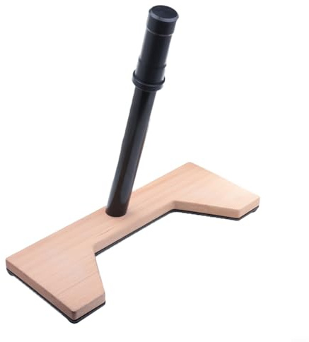Glomc Bike Stand for Brompton Folding Bike, Aluminum Alloy Repair Rack with Wood Base, Nylon Support for Seat Tube >35mm, Black