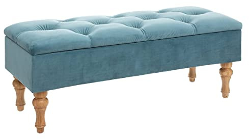 2 en 1 Banquette et Coffre en Velours 102 x 38 x 41 cm - Atmosphera