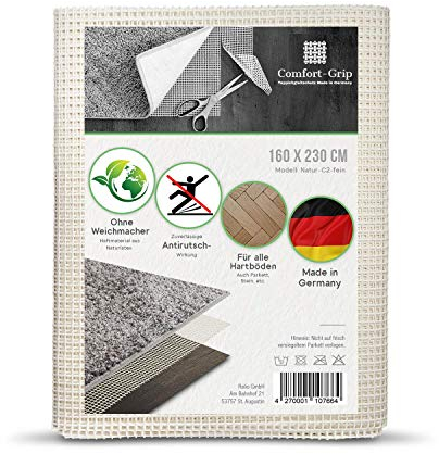 Comfort-Grip Premium Antirutsch Teppichunterlage -OHNE WEICHMACHER (160 x 230 cm, Haftgitter-Natur)