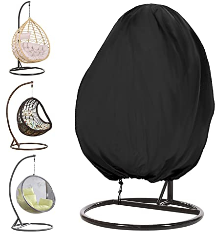 Ranikeer Hängesessel Abdeckung, Hängestuhl Schutzhülle Abdeckplane, Wasserdicht Winddicht UV-Beständig Reißfest Oxford Hängekorb Schwingsessel Abdeckhauben, 190x115cm
