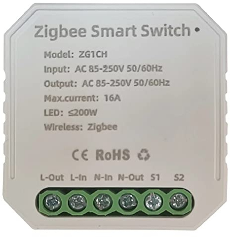 MHCOZY Zigbee 3.0 Módulo de conmutación de relé, mini 1 marcha, 1/2 vía, interruptor de luz inteligente, funciona con Ewelink Tuya ZigBee Hub, SmartThings, Alexa, Google Home