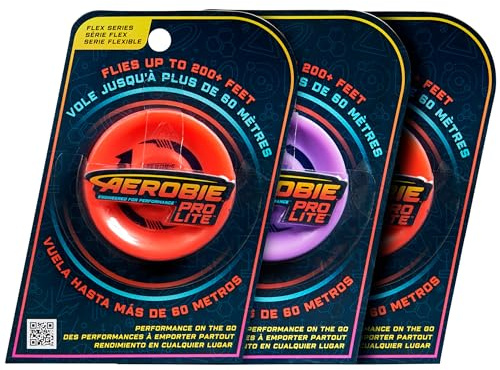 Aerobie Pro Lite 3-Pack Miniature Throwing Discs, Perfect for Kids, Backyard Games & Disc Golf, Outdoor Games for Adults and Family Ages 5 & Up