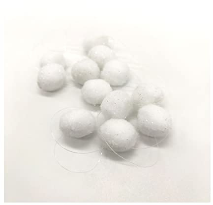 DARO DEKO Schneeball Girlande 180cm mit Glitzer - Schneekugel Christbaumschmuck