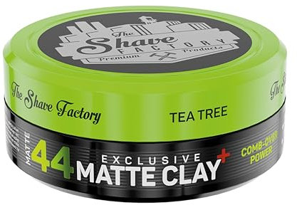 THE SHAVE FACTORY Pommade Premium – 44 Comb-Over Power 150ml – Pommade Cheveux Tenue Forte, Brillance Moyenne, Contrôle Durable – Base Aquatique Facile à Rincer