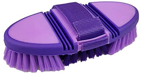 York Pferdebürste Kardätsche Flexi Soft Axel Pferdestriegel Pferdepflege (lila)