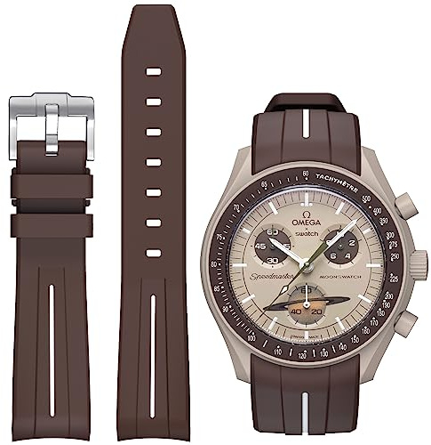 BONACE Silikon Klockarmband, Armband Utan Mellanrum, Klockarmband För Omega X Swatch Moonswatch/Rolex/SEIKO, 20 mm