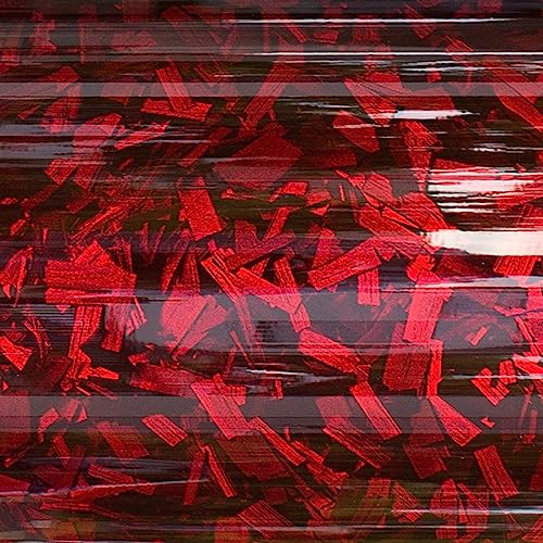 Finest Folia Forged Carbon 3D Folie Selbstklebende Carbonfolie für Auto Autofolie Car Wrapping Folie Dekoration Blasenfrei Fahrzeug folieren (Rot Glanz Forged Carbon, 0,3m x 1,52m)
