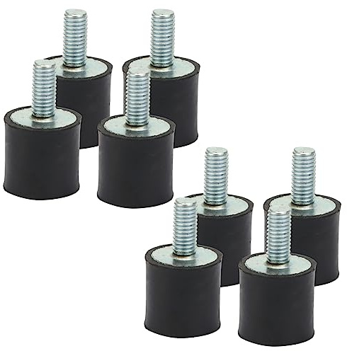 Fafeicy Gummi-Stoßdämpfer, 8 Stück M3 M5 M6 Gummihalterungen Schwingungsdämpfer Silentblock Car Boat Spulen schwarz und silber für Luftkompressoren, Dieselmotoren (vd15*15 M5*12) (2)