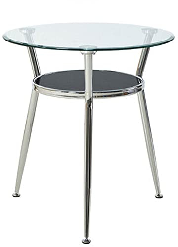 Tables d'appoint Table à manger ronde en verre, table de cuisine en verre trempé, petite table de salle à manger moderne for 2-3 personnes avec pieds en métal, table basse for salon balcon cuisine Tab