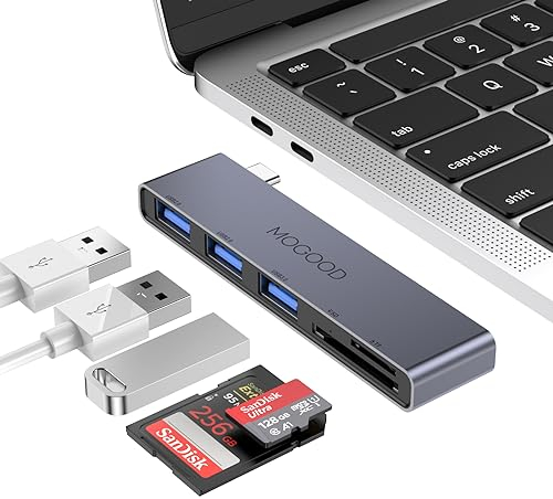 MOGOOD USB C Hub,adattatore USB multiporta per Macbook Pro e accessori aria,5 in 1 USB C Dongle con 1 × USB 3.0,2 × USB 2.0,lettore di schede SD/TF,compatibile con laptop,desktop,MacBook,NoteBook,ecc