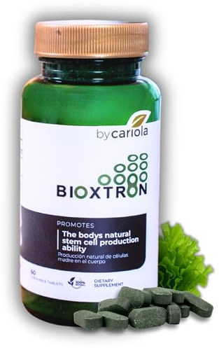 Bioxtron Natural Stem Cell Supplement Chewable Tablets - Spirulina, Chlorella, AFA - Supports Energy, Joint, Muscle, Immune Health - Stem Cell Regenerator - 60 Tablets (30 Servings)