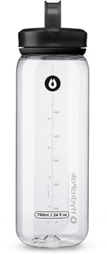 HydraPak RECON - Borraccia d'Acqua in Plastica Riciclata al 50%, Eco-Friendly e Senza BPA, Tappo a Vite a Flusso Regolare, Facile da Trasportare (750 ml, trasparente)