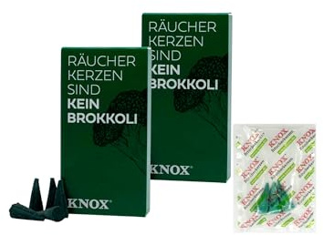 KNOX Räucherkerzen - 2er Set Young KNOX Brokkoli - Düfte: 2er Cannabis - Menge: 48 inklusive 3 Räucherkerzen als Proben vom Duft Meeresbriese - Made in Germany