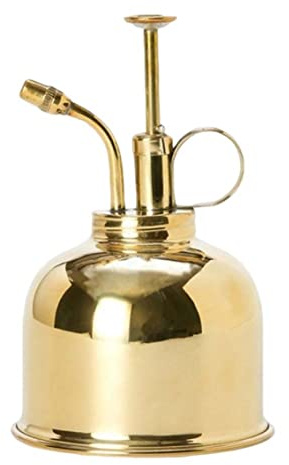 Plant Mister Spray Bottle Brass Plant Spritzer Sprayer Small Watering Can Bottle for Flower 300ml Golden