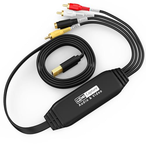 Tihokile USB VHS to Digital Converter, for RCA to USB-Convert VHS Mini DV VCR Hi8 DVD Equipment to Digital Converter (Female)