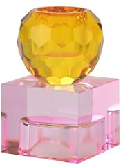 Giftcompany Sari, Kristallglas, Kerzenhalter/Teelichthalter, Kugel/Cube, orange/Hellrosa, gs, 5x8x5cm