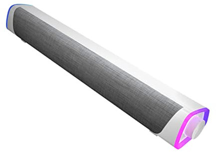 Uonlytech Barra de Sonido Estéreo Cable para Computadora, Altavoz Doble Compacto, Audio de Alta Fidelidad, para Oficina y Hogar, Color Claro, Barra de Sonido Práctica y Potente