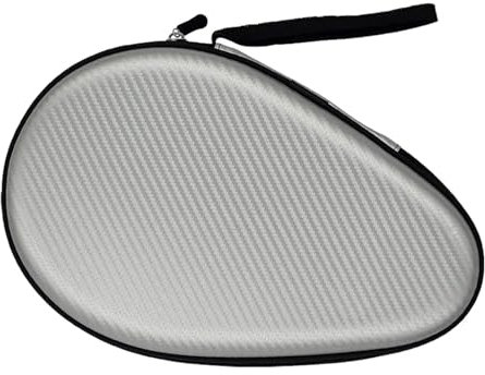 TischtennisschläGer Tasche Tischtennisschläger-Koffer, wasserdichter Ping-Pong-Paddel-Koffer mit Handschlaufe, Pingpong-Paddel-Aufbewahrungstasche for Sportzubehör FüR TischtennisschläGer(Sliver)