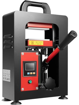 Pressa idraulica da 5 t, pressa a caldo da 900 W con doppie piastre, controllo della temperatura da 0 a 250 °C e pannello digitale per una pressatura efficiente
