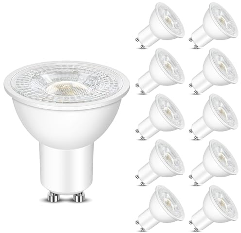 Morotty GU10 LED Spotlight Bulbs, GU10 LED Bulbs 5W,500LM,50W Equivalent,Neutral White 4000K,Non Dimmable,60° Wide Beam,Pack of 10