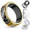 Gwenland Smart Ring Anello Smart Uomo - Anello Intelligente con display, Smartring Fitness Tracker IP68 Compatibile con iOS e Android Activity Tracker/frequenza cardiaca/SpO2/sonno (Oro, 10)