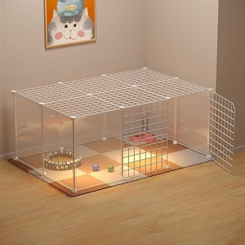 Generic Großer Indoor-Katzenlaufstall - Abnehmbare Metall-Katzenbox & Gehege für Katzen und kleine Hunde, leicht zu reinigen, ideal für 1-3 Katzen