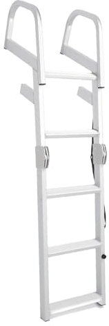 Torvex Boat Ladder, Folding Boarding Ladder 5 Step Anti Slip Marine Ladder for Pontoon Yacht Pool Access