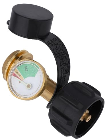 BOXOB Indicateur Niveau Réservoir Propane pour Réservoirs LP 5-40lb, Jauge Propane Universelle Détecteur Fuite Code Couleur Manomètre Pression Gaz avec Raccord QCC1/Type 1 pour BBQ Chauffage Camping