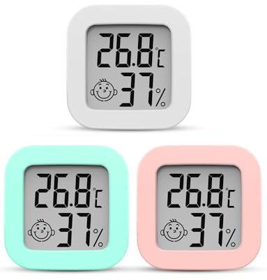 Mini Thermomètre Hygromètre Intérieur, Digital Thermo HygromèTre Indicateur Précision D'ambiance Moniteur de Température et Humidimètre (3 pièces)