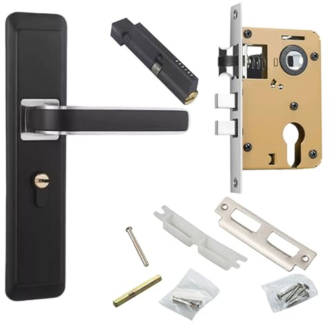 Fahoujs Serratura per porta in acciaio inox con maniglia di ingresso impermeabile e importante porta d'ingresso con interno importante in acciaio inox