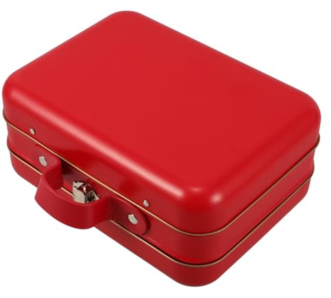 Zerodeko Mini-Koffer Aufbewahrungsbox Aus Weißblech Mit Griff Vintage-Koffer Für Spielzeug Kosmetika Und Werkzeuge 18.50 X 13.00 X 8.50 Cm Für Zuhause Reise Und Party