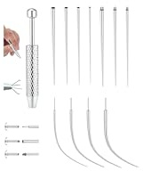 Chriscoco 14G 16G 18G 20G Piercing Set 12 Pcs Piercings Taper Insertion Piercing Kugel Aufdreher Chirurgenstahl Piercings Nadeln für Ohr Nase Lippe Bauch