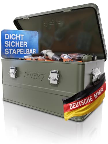 Aluminium Box mit Deckel 50L Grün Alukiste Alu Kiste Abschliessbar Trucky | Transportbox, Metallbox, Aufbewahrungsbox, Metallkiste