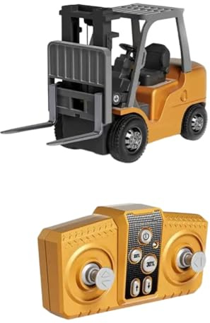 Jnchdghwa Carrello Elevatore in Lega Telecomandato in Scala 1/64, Veicolo da Cantiere, Giocattolo da Tavolo, Modello da Collezione, Regalo per Ragazzi