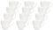 LISSEK Lot de 12 tasses à café avec anses en céramique de qualité supérieure, 200 ml, série blanche, tasses à café pour boissons chaudes, travail, bureau, anse blanche, plaisir du café