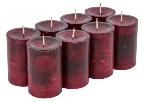 Adventskerzen/Kranzkerzen/Stumpenkerzen - Große Auswahl - Adventskranz/Weihnachtskranz/Weihnachten Kerzen (Altrot, Medium & Schlank: Höhe 9cm / Ø 6cm - 8 Stück)