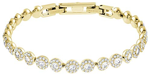 Swarovski Una Angelic Armband, Rund, Weiss, Goldlegierungsschicht