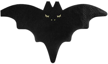 Mellilu Servietten Fledermaus Schwarz, Halloween, 16x9 cm, 20 St.