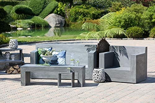 GILDE Beton Outdoor Tisch (BxHxT) 130,5 x 40 x 0 cm grau Betonoptik aus Verbundwerkstoff