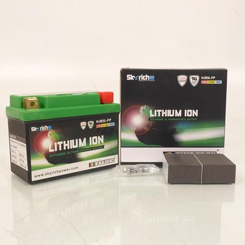 Batería de litio Skyrich para moto Cagiva 125 K7 1990 a 1992 YB5L-B / HJB5L-FP / 12 V 1,6 Ah